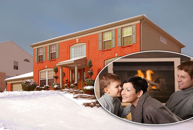 Winterkälte die warme Schulter zeigen